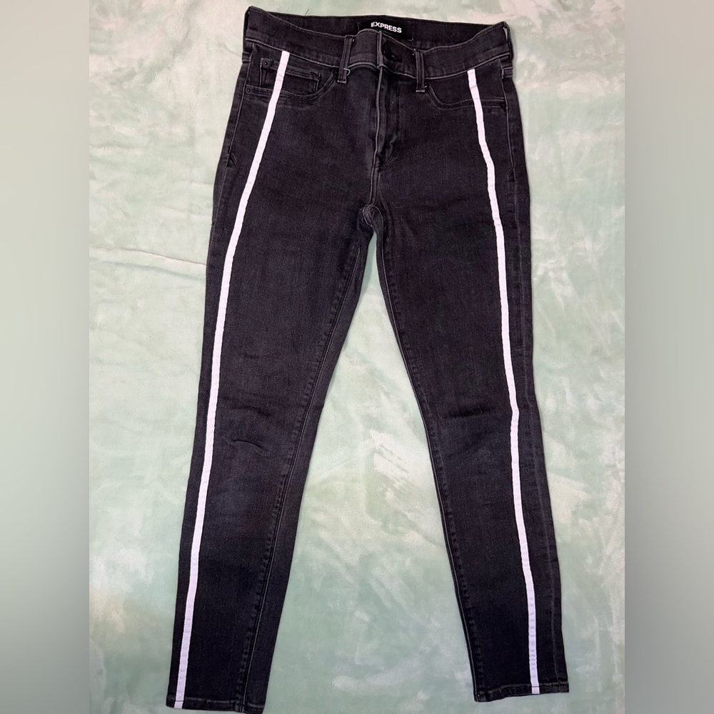Express MR Stripe Jean Leggings